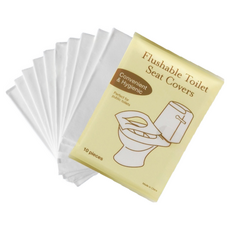 拋棄式馬桶坐墊 可沖式水溶性 小巧便攜 適用多種馬桶 旅遊外出必備, 1個, 【現貨】一包十入 可溶於水  馬桶坐墊, 白色