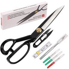 패브릭 가위 - 20.3cm(8인치) 바느질 양재 재단사 양장용 원단 옷 가죽 원료 절단용 364722, 10 inch, Black