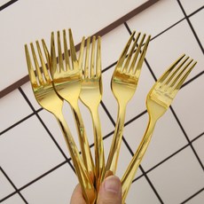 一次性紙碗 燙金加厚 生日派對小吃碗, 金色叉子10個, 1個