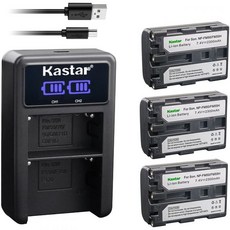 카스타 2개 세트 NPFM50FM55 배터리 및 LED2 USB 충전기 소니 DSCF707 DSCF717 DSCF828 DSCR1 DSCS30 DSCS50 DSCS70 DSCS, 1 Charger + 3 Batteries