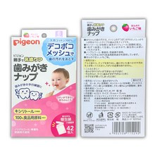 Pigeon 貝親 寶寶潔牙紙巾 42入 純棉凹凸網紋 食品級原料 無酒精無色素, 1包