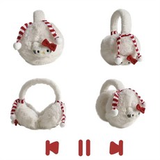 【台灣發貨】聖誕裝飾 原創貓咪耳罩女 冬季耳朵 保暖騎行 防凍耳暖 護耳捂耳 包耳 客氣卡通耳包 學生耳包, 紅白貓咪