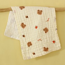 堅果熊 六層紗布毛巾 純棉嬰兒洗臉巾 兒童洗澡巾 柔軟親膚 吸濕透氣