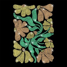 1개 유리 핫픽스 라인스톤 다리미 부착형 꽃 장식 (옷 가방 바지용) 297x210mm, 혼합색