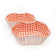 80x50mm PET코팅 반찬컵 베이킹컵 체크무늬(타원형) BIG 색상선택, 레드(red)Big 80x50,300p, 1개