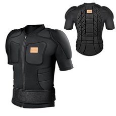 BenKen 남성용 여성용 프로페셔널 충돌 방지 스포츠 셔츠 오토바이 보호 재킷 풀 바디 아머 프로텍터 등 보호대 스케이트보드 스케이트 스노우보드 사이클링용 306363 865, 롱 블랙