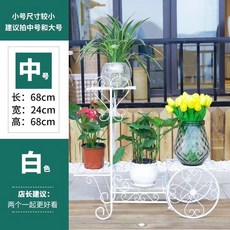 歐式鐵藝多層花架, 3層, 白色 中號