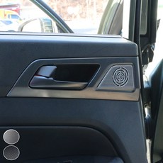 [모터스파이] KGM 호환 렉스턴 스포츠 칸 2열 도어캐치 전면 도어스피커형 알루미늄 커버, 2열스피커(카본)