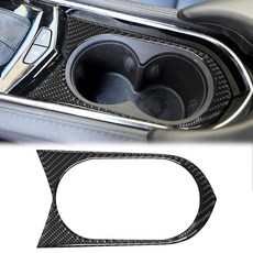 SUNJIKA 탄소 섬유 센터 콘솔 워터 컵 홀더 패널 프레임 커버 스티커 장식 인테리어 액세서리 캐딜락 ATS 2013 2014 2015 2016 2017 2018 2019용