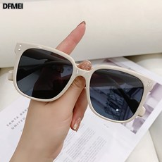 DFMEI 墨鏡女新款高級感大臉顯瘦太陽眼鏡防紫外線白框防曬墨鏡男