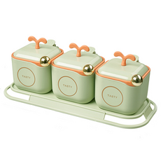 Yoursun 묘목 모양 양념통세트 숟가락 포함, 200mlx3개입, 1세트