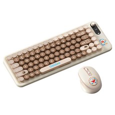 락 도라에몽 J10 무선 키보드 + 마우스 세트, 텐키리스, 아이보리, RST10877