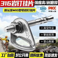 316不鏽鋼掛片岩釘 M10 膨脹釘 高空作業 安全繩固定器, 1個, 316不鏽鋼掛片岩釘M10攀巖膨脹釘可拆