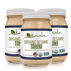 Kevala 블랙 타히니 - 글루텐 프리 토스트 참깨 스프레드 집에서 요리 및 베이킹용 칼슘 식이 섬유 공급원 볶음 요리에 적합 946.4ml(32온스) 0.9kg(2파운, Organic Sesame, 16 Ounce (Pack of 1)