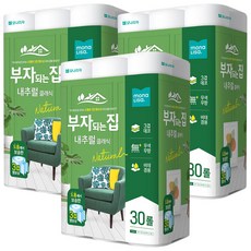 모나리자 부자되는집 휴지 내추럴 클래식 3겹 화장지, 3개, 30롤