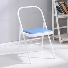 화이트 요가의자 체어 쿠션 흰색 접이식 스트레칭, 1개, 두꺼운 블루 후 이중 빔 1.5