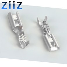 실버 자동차 크림프 터미널 암 스페이드 커넥터 황동 핀 ZiiZ 스플라이스 와이어 터미널 DJ611-2.8A 2.8mm 50 개 100 개, Silver, 50PCS