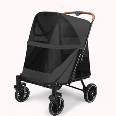 저상형 캐리지 노령견 애견 산책용 접이식 펫모차 경량, 블랙
