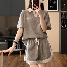 드마엘_라미끄 카라넥 반팔 반바지 트레이닝 세트 (2color)