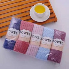 珊瑚絨柔軟吸水毛巾 高密精編不易掉毛, 1條裝, 1條裝3575顔色隨機, 顔色隨機