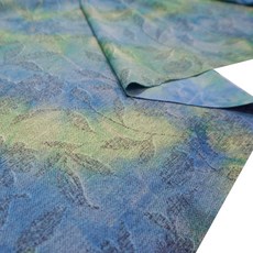 원단대장 폴리스판 자가드 물나염 꽃무늬 원단 초록&파랑 부드러운 가을 의류천 국내생산, 1개, 초록&블루색