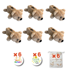 레몬라이프 곰돌이필통 구디백 답례품 생일선물 포장세트, 6세트, 브라운