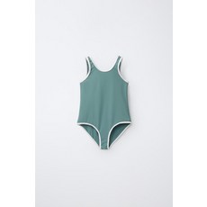 ZARA 6-14세/ 콘트라스트 파이핑 스윔수트 - 그린 / 블루