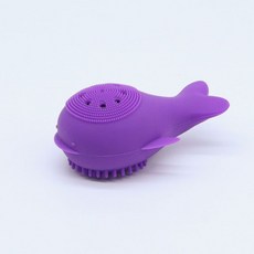 洗臉刷 雙頭矽膠洗臉刷 手動潔面儀 深層清潔毛孔 溫和去角質, 1個, 小鯨魚紫色, 小鯨魚紫色