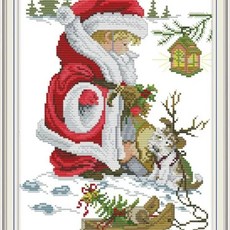 크로스 키트 산타클로스와 크리스마스 눈사람 겨울의 즐거움 자수 장식, 1. R308-4