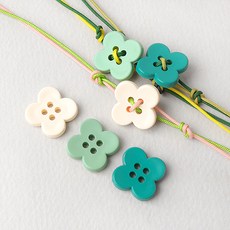 싼비즈 [5997-07]단추키링만들기 끈갈피부자재 키링부자재 네잎클로버단추 15mm 1개