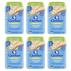 Gerber 1st Oatmeal Cereal 거버 오가닉 1단계 오트밀 유아 시리얼 227g, 6개
