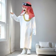 臺灣-出貨【新款熱銷】萬聖節爆款過年萬聖節兒童cos中東土豪迪拜阿拉伯長袍男女童搞怪創意親子裝