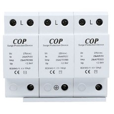 [科寶電子] 通過歐盟安全認證AC220V電源突波保護器 3P 25KA T1 10/350 (15-SP07M-3P-25T1), 1個, White