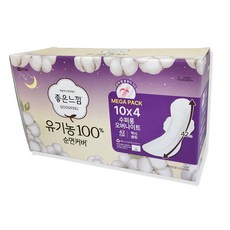 코스트코 좋은느낌 유기농 순면 수퍼롱 오버나이트 40개, 40개입, 1개