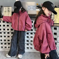 해피유통 소녀 여름 루즈핏 바람막이 재킷디자인14세 이상