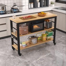 미니조리대 주방 보조 식탁 간이 이동식 수납 홈바, E. 화이트+모조 대리석 3층