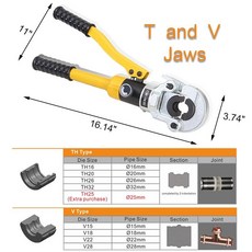 유압 Pex 파이프 압착 도구 TH / V 턱 GC-1632 Pex 파이프용 CW-1632 프레스 배관 도구, TH and V jaws, 1개
