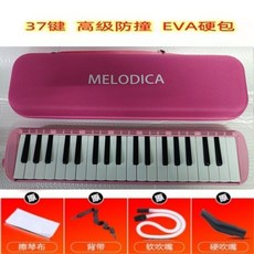 口風琴 37鍵口風琴 32鍵 成人兒童中小學生音樂課堂教學演奏樂器, 37鍵粉色【高級EVA硬包】不帶教材, 1個