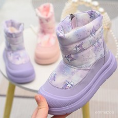 新款上市 女童雪地靴兒童庫洛米雪地棉2025冬季款童鞋女孩加絨加厚防水棉靴 DQKN