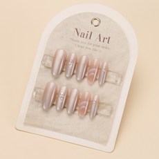 小紅書爆款穿戴甲高級感貓眼水鑽美甲片漸變輕奢純欲假指甲貼30片, 1個, BY1902:手工甲S碼#10片/袋