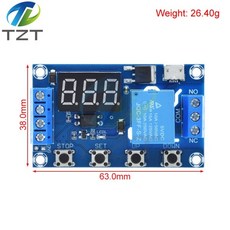 WS16 DC 6-30V 지원 마이크로 USB 5V LED 디스플레이 자동화 사이클 지연 타이머 제어 오프 스위치 시간 릴, 01 MICRO USB