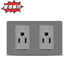 【偉益直銷】 工廠跨境直供美規15A美標開關白色防火PC麵闆110V牆壁電源插座 YUGV, 1個, 無*6孔*C3*灰*PC*無其它接口_無