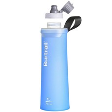버트레일 초경량 접이식 물병 42mm BeFree 정수 필터 카트리지 캠핑 배낭여행 여행 및 내구성 스포츠를 위한 1.0L 누수 방지 물병과 호환됩니다, Burtrail 초경량 접이식 물병 - 1.0L 스퀴즈