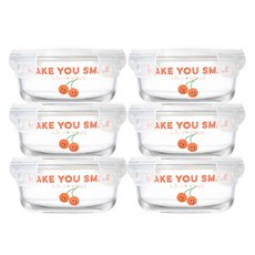 파이렉스 노티드 전자랜지용 내열유리 4면 원형 밀폐용기 ver 2 380ml, 6개, 단품