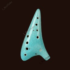 熱銷漸變紫色十二孔陶笛中音C調AC 陶瓷製作初學敎學陶笛12孔民族樂器, 青色裂紋送繩子 學習教程保護袋擦布, 1個