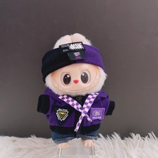 팝마트 라부부 1세대 2세대 3세대 인형옷 17cm인형 헤드밴드 자켓 청바지 캔버스 신발 안경 세트, 퍼플 헤드밴드 자켓 청바지 세트 (인형 제외), 라부바 의류의 1세대  2세대  3세대에는 인형이 포함