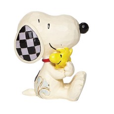 Enesco Peanuts by Jim Shore 스누피 허깅 우드스탁 미니어처 피규어 6.4cm(2.5인치) 멀티컬러, Enesco Peanuts by Jim Shore 스누