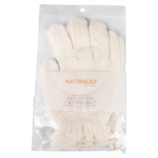 NATURALIST 沐浴手套 去角質美體手套, 1個, 棉材質 1雙/包