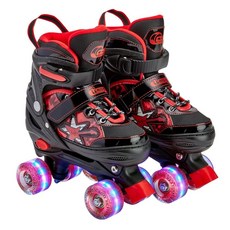 Chicago Skates Glitzy 용 롤러 스케이트 씨 쉘 - 조절 가능한 여아 남아용 라이트업 휠 내구성 있는 초보자 쿼드 스케이트 프론트 스토퍼 편안함 부드러, Rockstar