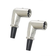 MAD OWL 직각 XLR 케이블 3핀 마이크 엘보우 프로 오디오 DJ 여성 커넥터2팩, 2PC Male